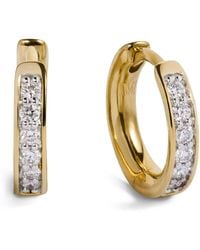 Monica Vinader - Vermeil And Diamond Huggie Hoop Earrings - Lyst