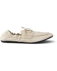 Prada - Antiqued Leather Shuffle Loafers - Lyst