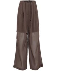 Brunello Cucinelli - Cotton Wide-leg Belted Trousers - Lyst