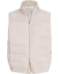 Brunello Cucinelli - Suede Quilted Down Gilet - Lyst