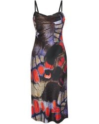 STAUD - Silk-Blend Butterfly Evangeline Midi Dress - Lyst