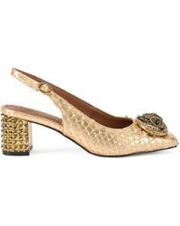 Kurt Geiger - Leather Lizard-Effect Chelsea Slingback Pumps - Lyst