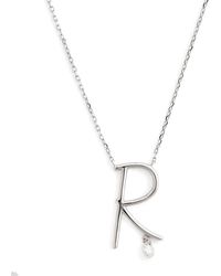 PERSÉE - And Diamond Alphabet Necklace - Lyst