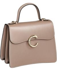 Cartier - Small Leather Panthère C De Top-Handle Bag - Lyst