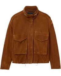 AllSaints - Suede Clay Bomber Jacket - Lyst