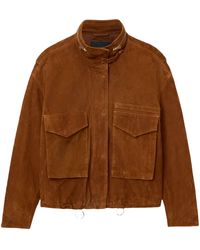 AllSaints - Suede Clay Bomber Jacket - Lyst