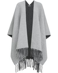 Brunello Cucinelli - Wool-Cashmere Reversible Poncho - Lyst