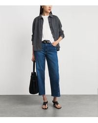PAIGE - Anessa Wide-Leg Ankle Jeans - Lyst