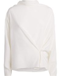 Source Unknown - Long-Sleeve Draped Pisa Blouse - Lyst