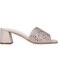Gina - Leather Embellished Florence Heeled Mules 50 - Lyst