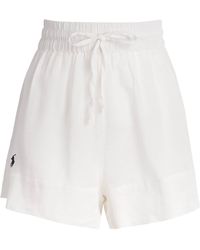 Polo Ralph Lauren - Organic Cotton-Linen Tie Shorts - Lyst