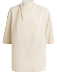 Lemaire - Silk-Blend High-Neck Blouse - Lyst