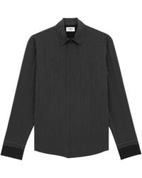 Saint Laurent - Silk Striped Cassandre Shirt - Lyst