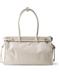 Prada - Large Leather Bonnie Top-Handle Bag - Lyst