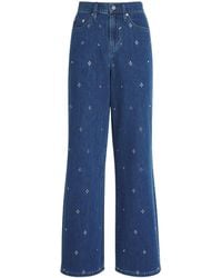 Maje - Embellished Wide-Leg Jeans - Lyst