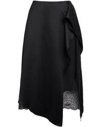 Acne Studios - Satin Layered Midi Skirt - Lyst