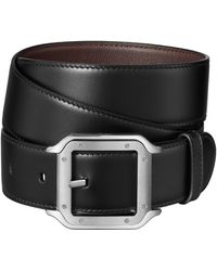 Cartier Leather Santos De Reversible Belt in Black | Lyst UK