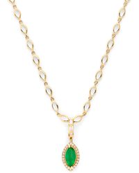 SHAY - Yellow Gold And Emerald Marquise Pendant Necklace - Lyst