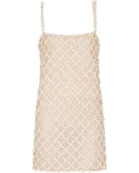 Balmain - Embellished Mesh Mini Dress - Lyst