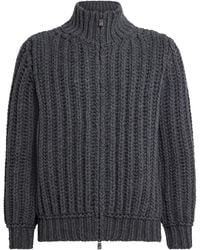 Corneliani - Wool-Cashmere Zip-Up Sweater - Lyst