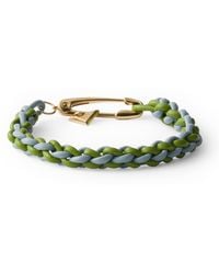 Prada - Leather Braided Bracelet - Lyst