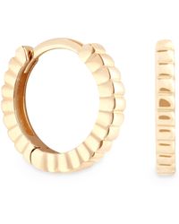 Astrid & Miyu - Ridged Huggie Hoop Earrings - Lyst