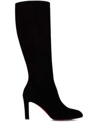 Christian Louboutin - Fannylove Tight Botta 85 Suede Knee-High Boots - Lyst