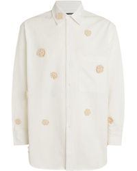 Song For The Mute - Floral-embroidered Long-sleeve Shirt - Lyst
