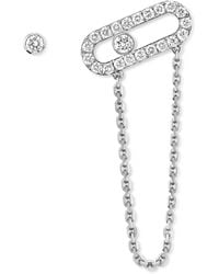 Messika - Move Uno And Diamond Asymmetric Earrings - Lyst