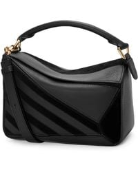 Loewe - Small Leather Stripe Puzzle Edge Top-Handle Bag - Lyst