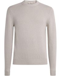 FIORONI CASHMERE - Cotton Crew-Neck Sweater - Lyst