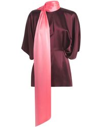 ROKSANDA - Tie-Neck Satin Luma Blouse - Lyst