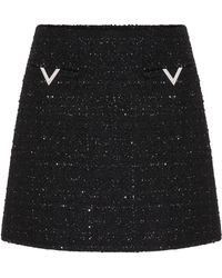 Valentino Garavani - Tweed Mini Skirt - Lyst
