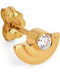 Azlee - And Diamond Staircase Single Stud Earring - Lyst