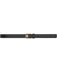 Saint Laurent - Leather Double-Buckle Cassandre Belt - Lyst