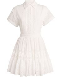 Maje - Cotton Embroidered Mini Dress - Lyst