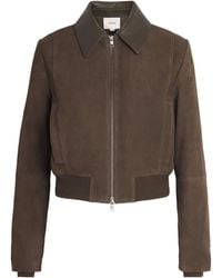 Vince - Suede Shrunken Bomber Jacket - Lyst