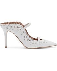 Malone Souliers - Nappa Leather Broderie Maureen Heeled Mules 85 - Lyst