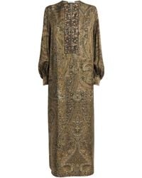 Max Mara - Silk Printed Maxi Tunic Dress - Lyst