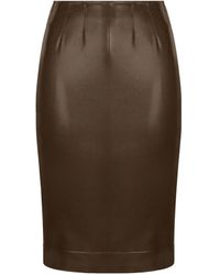 Dolce & Gabbana - Faux Leather Pencil Skirt - Lyst