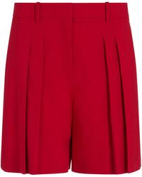 Theory - Linen-Blend Pleated Shorts - Lyst