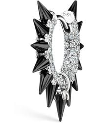 Maria Tash - Moissanite Mohawk And Diamond Pavé Hoop Earring - Lyst