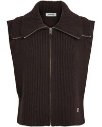 Sandro - Wool Knitted Zip-Up Collar - Lyst