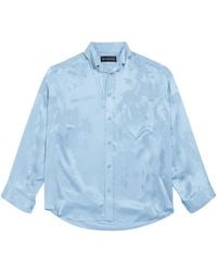 Balenciaga - Washed Crayon Allover Long-Sleeve Cocoon Shirt - Lyst