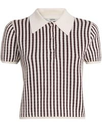 FRAME - Cashmere-Silk Stripe The Cable Polo Shirt - Lyst