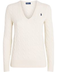 Polo Ralph Lauren - Wool-Cashmere Cable-Knit Kimberly Sweater - Lyst
