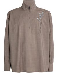 Emporio Armani - Virgin Wool Canvas Shirt - Lyst