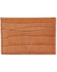 Aspinal of London - Leather Croc-Embossed Slim Card Holder - Lyst
