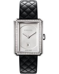 Chanel - Medium Steel And Diamond Boy·friend Watch 26.7mm - Lyst