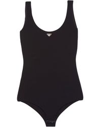 Prada - Sleeveless Triangle Bodysuit - Lyst